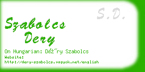 szabolcs dery business card